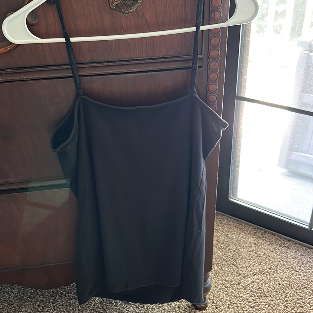 Liz Lange Maternity for target black 95% cotton/5% spandex camisole/tank top. M - Picture 2 of 5